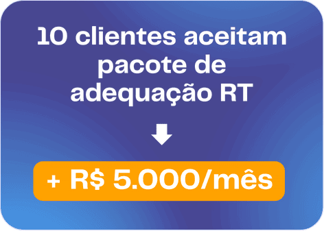 Imagem de uma oferta de pacote de adequação tributária para clientes.